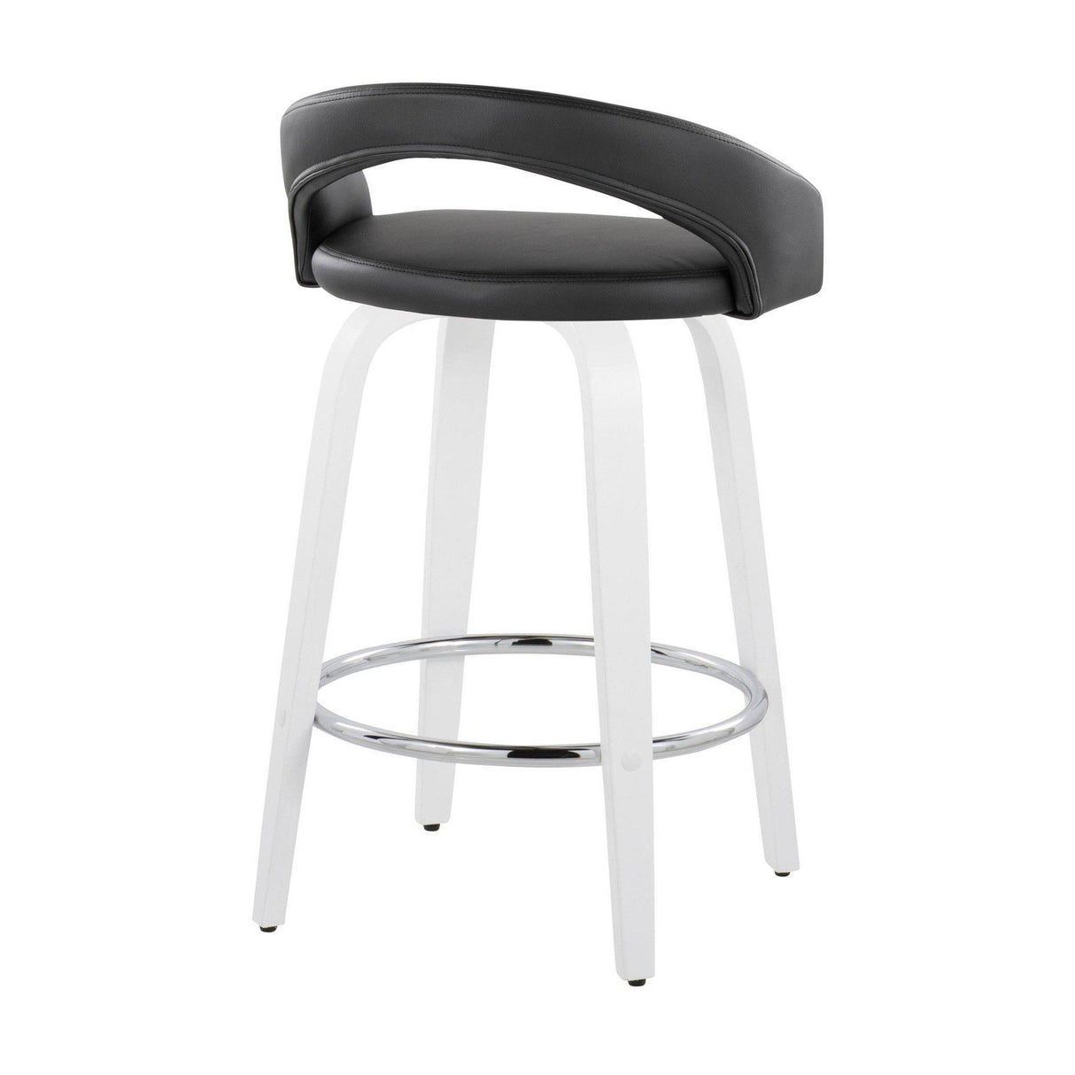 Cinch - Contemporary Fixed-Height Swivel Counter Stool (Set of 2) - White Wood Frame