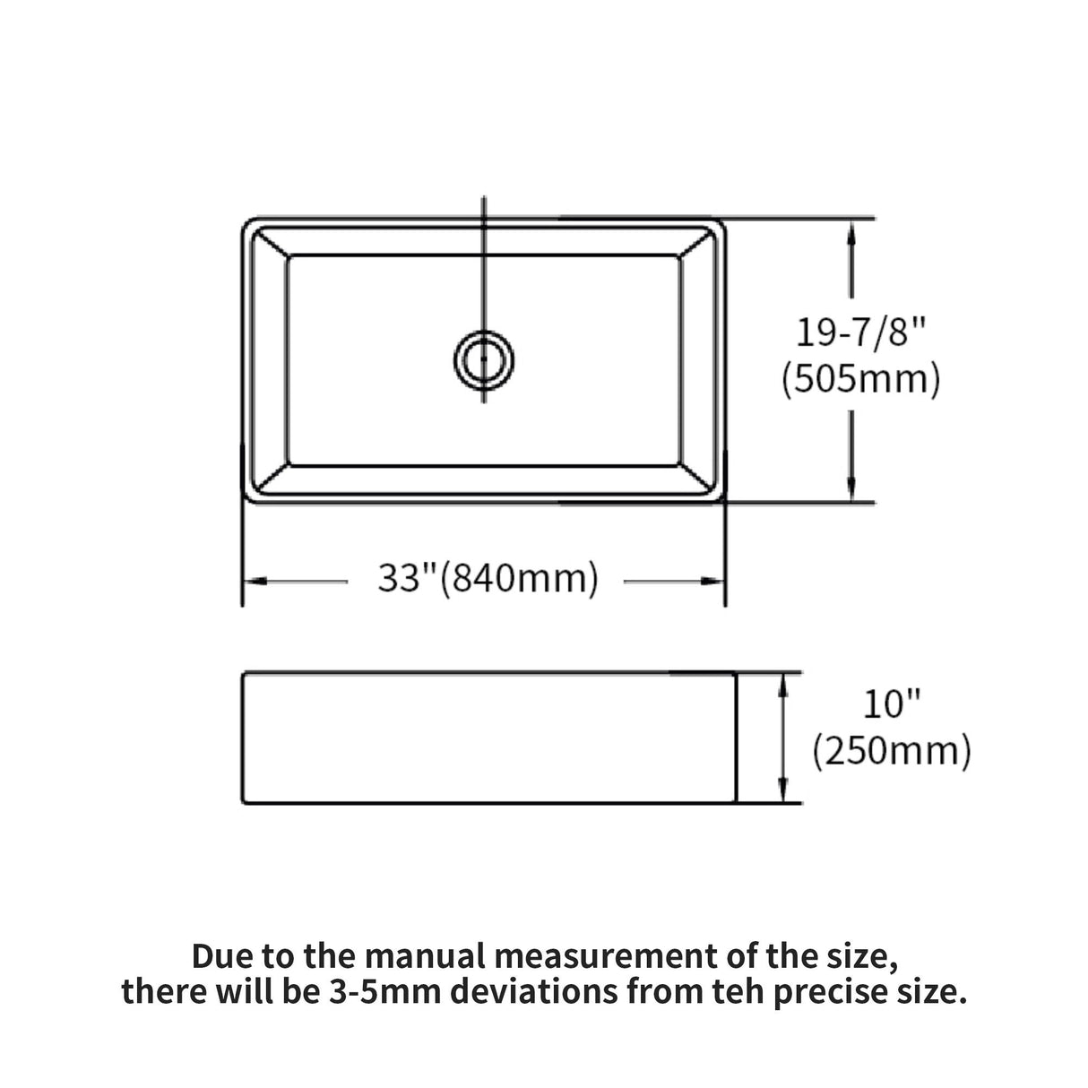 Elegant Farmhouse Apron Front Ceramic Single Bowl, Kitchen Basin