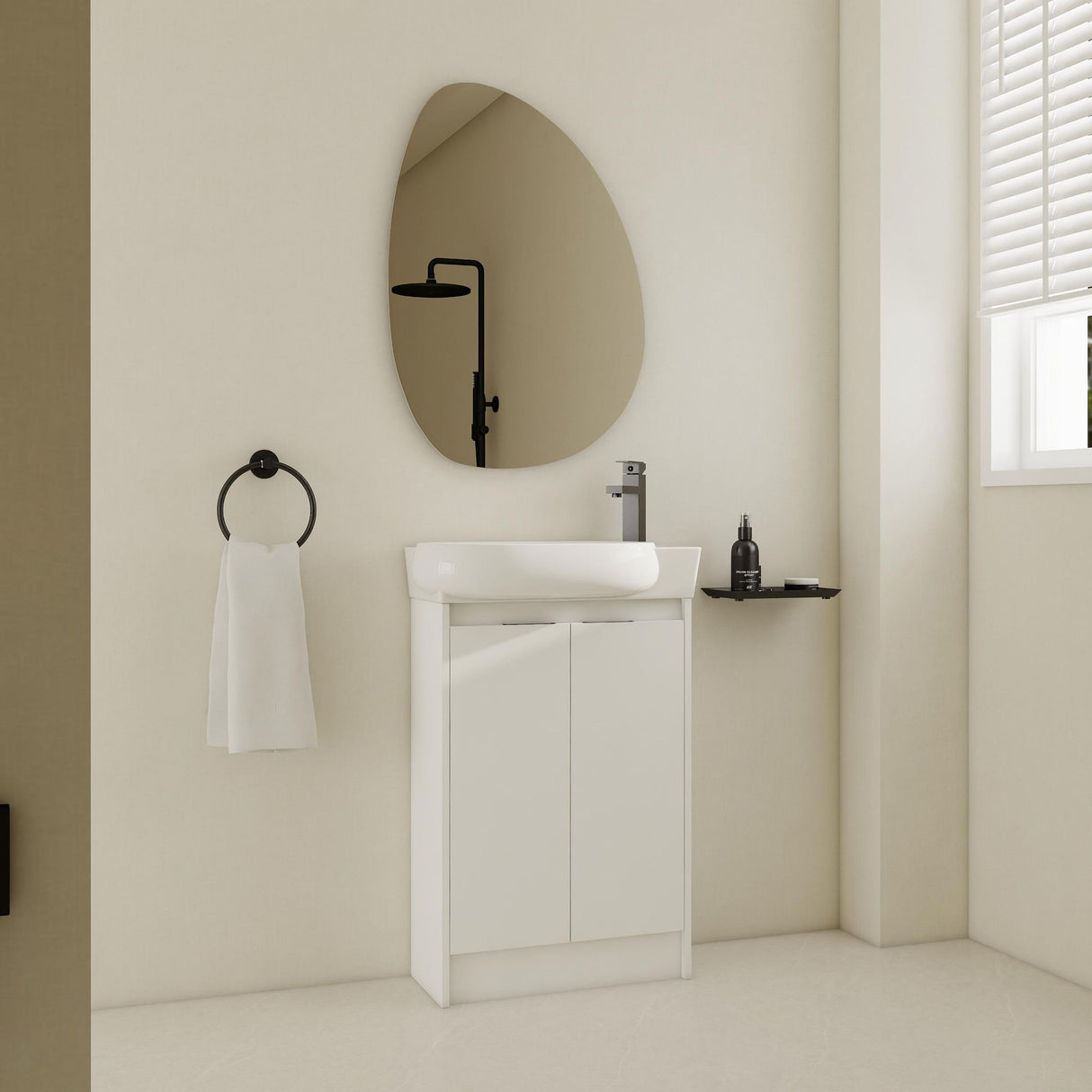 Freestanding Bathroom Vanity & Sink, Soft Close Doors