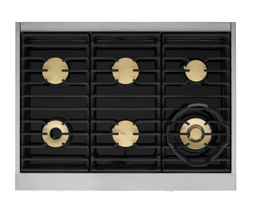 Dacor DOP36C86DLS/DA 36 inch dual fuel range silver stainless steel - lifestyle kitchen view