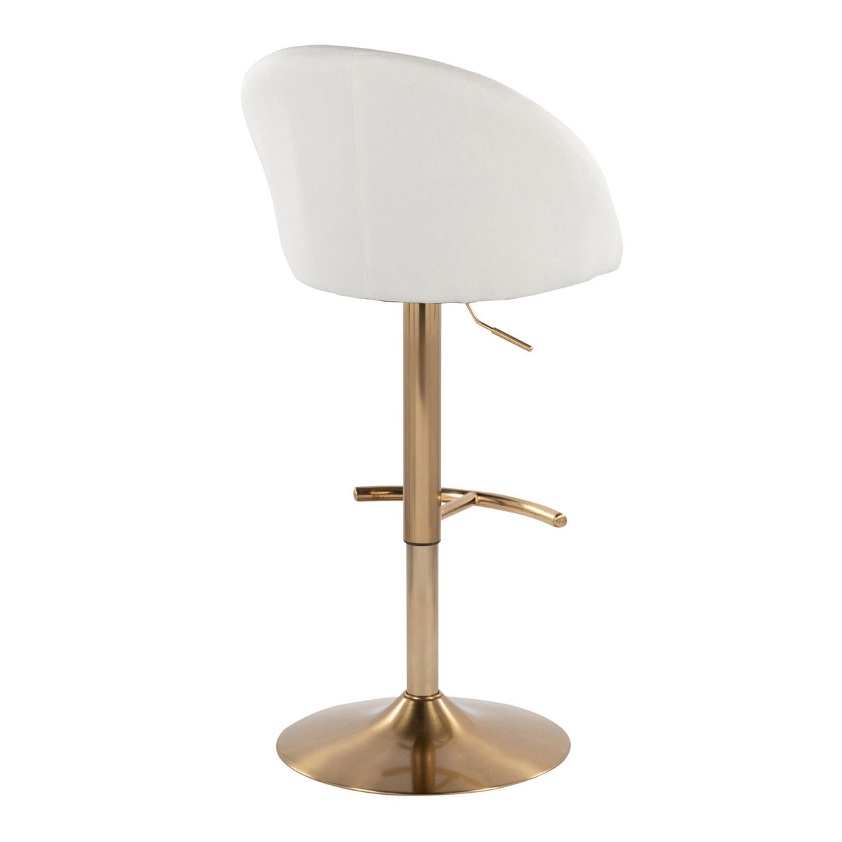 Matisse - Highback Adjustable Barstool With Rounded T Footrest (Set of 2) - Gold Metal