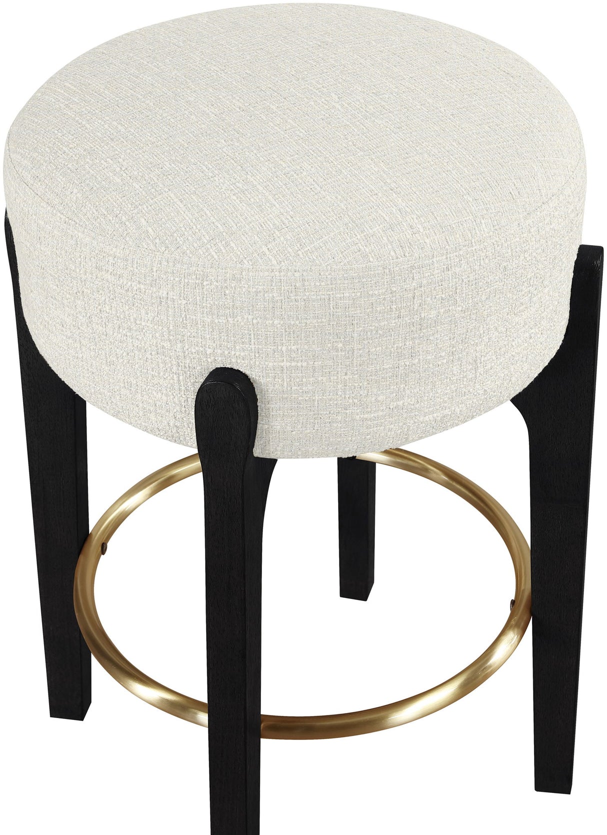 Torino - Backless Counter Stool With Brushed Black Base (Set of 2)