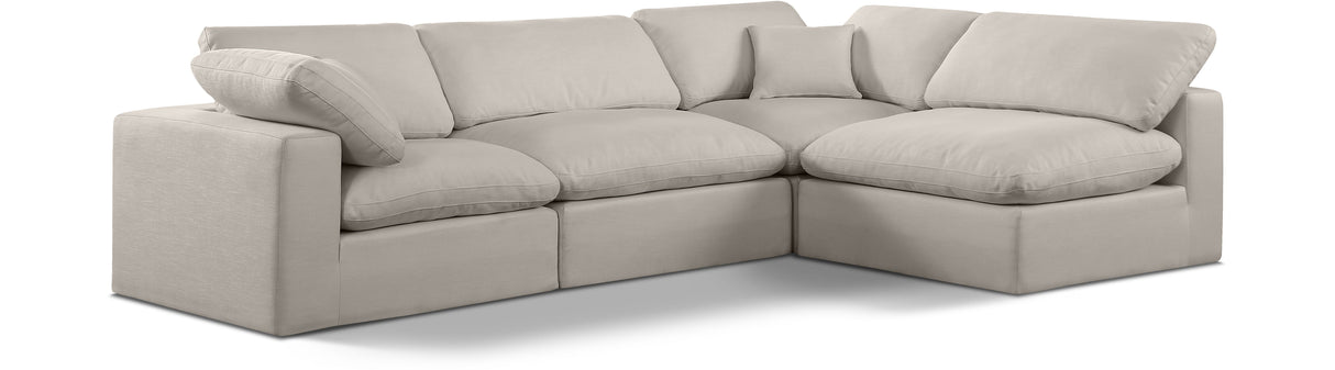 Comfy - 4 Piece Linen Fabric Modular Armless Sectional