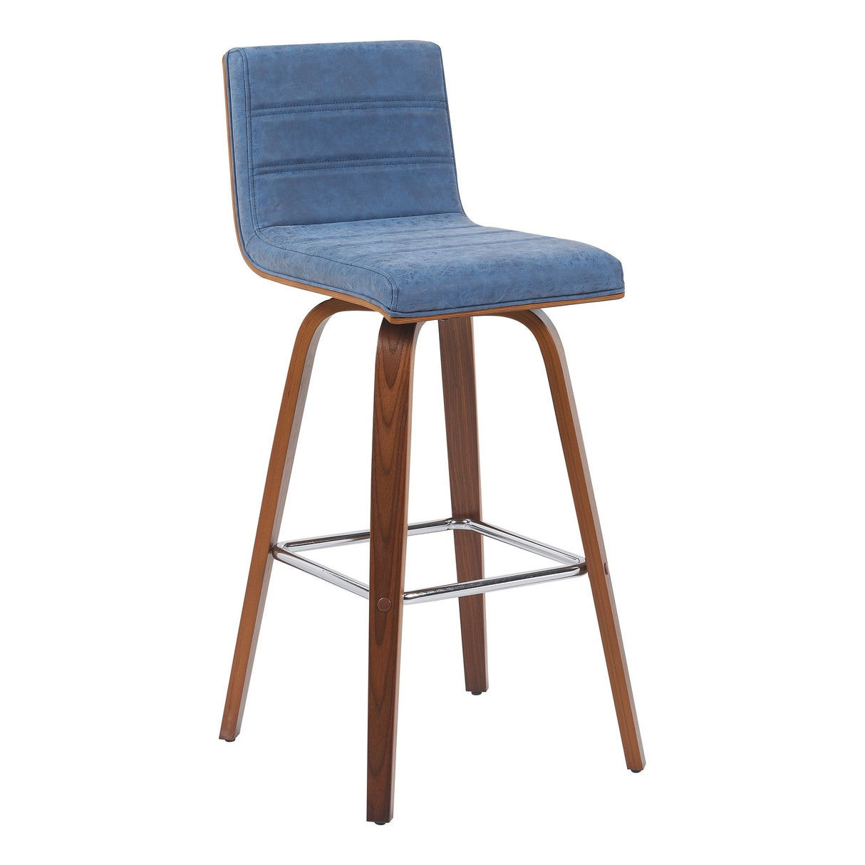 Vienna - Modern Swivel Bar Height Stool - Walnut Finished Wood Frame