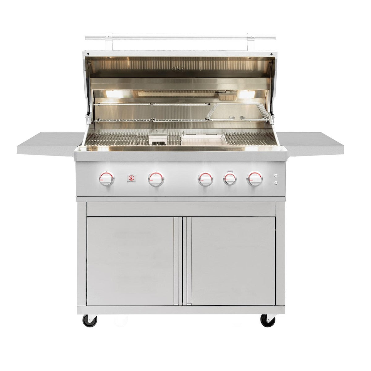 Summerset Quest 42-in 3 Burner Freestanding Natural Gas Grill w/ Rear Infrared Burner, Rotisserie Kit, & Drop-In Griddle Plate