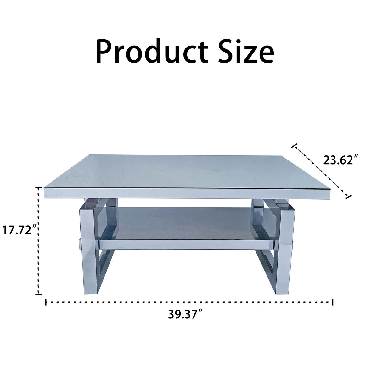 Square Coffee Table For Living Room - Silver