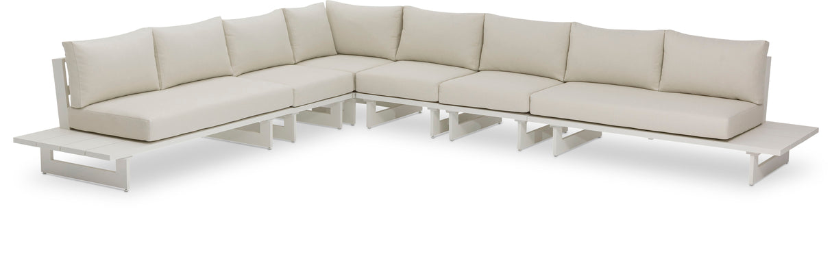 Maldives - 6 Piece Water Resistant Outdoor Patio Modular Sectional With White Base