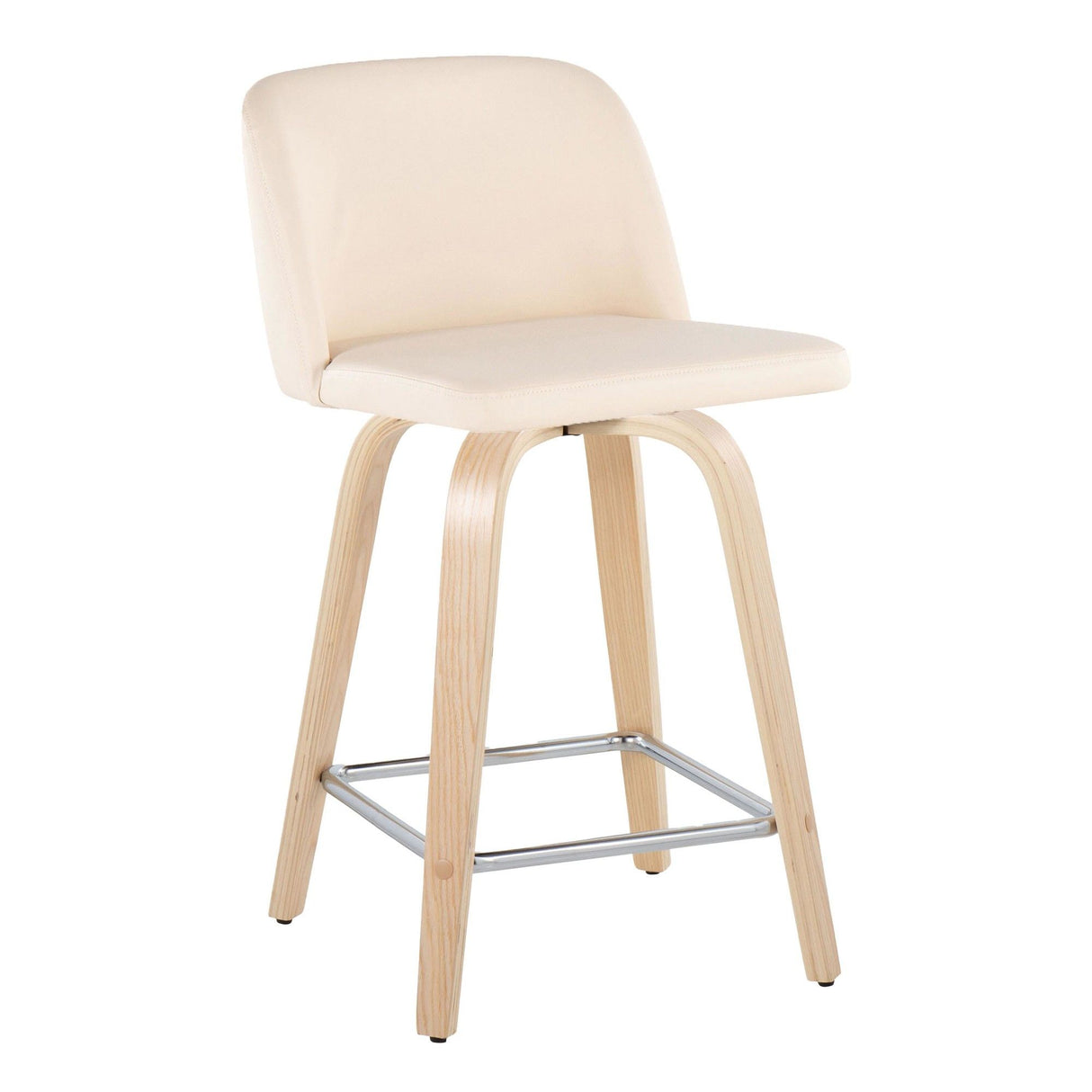 Toriano - 24" Fixed-Height Counter Stool (Set of 2) - Natuiral Square Base