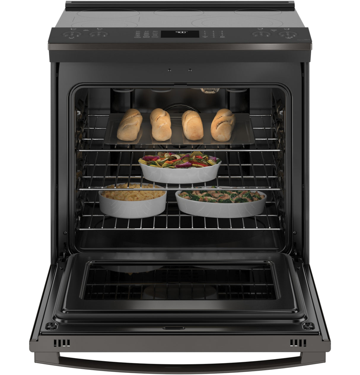 GE Profile(TM) 30" Smart Slide-In Electric Convection Range with No Preheat Air Fry - (PSS93BPTS)