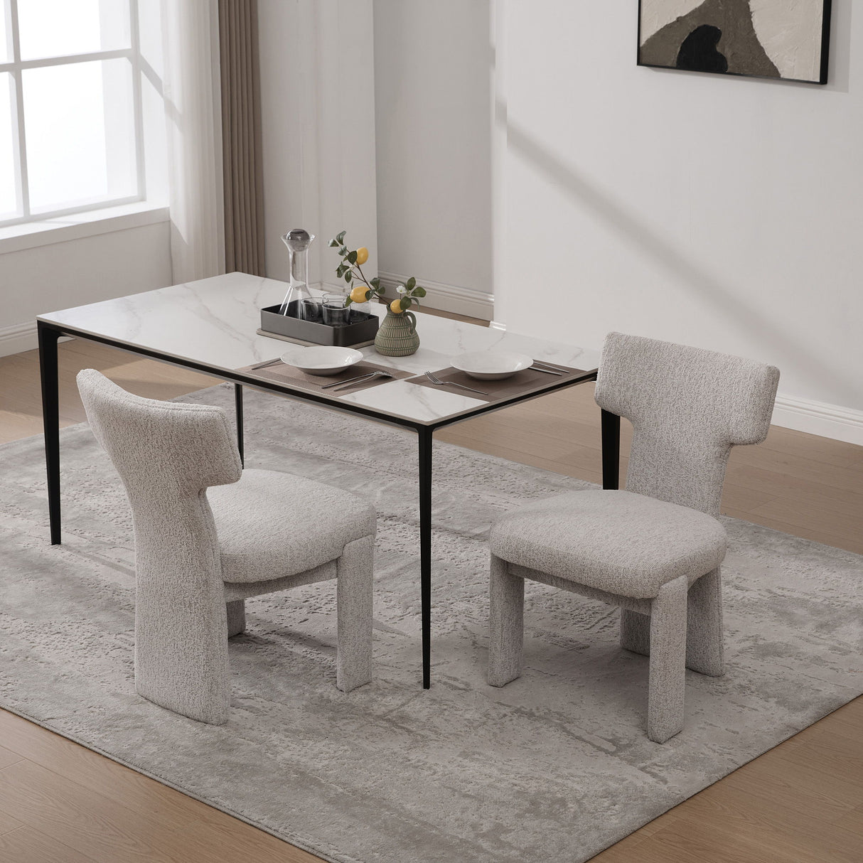 Armless Curved Back Accent Chairs