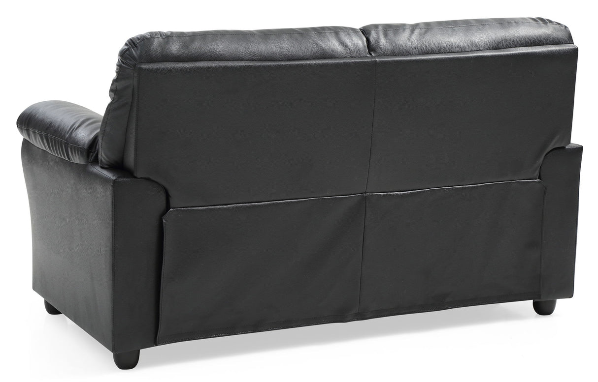 Padded Love Seat For Modern Living - Black