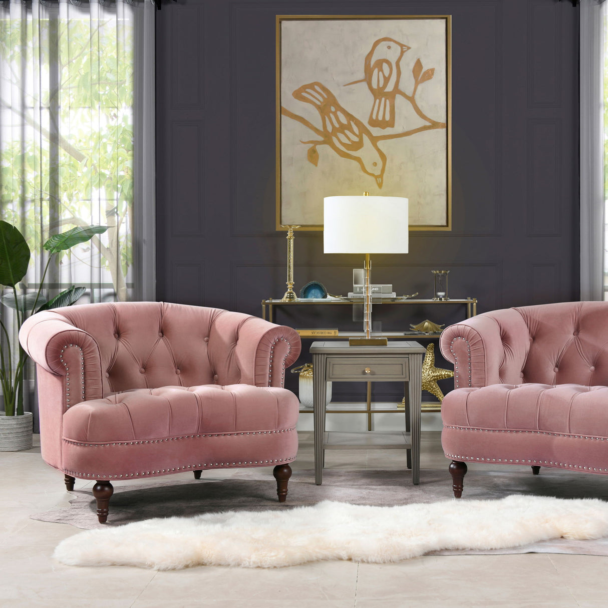 La Rosa - Victorian Tufted Upholstered Accent Chair