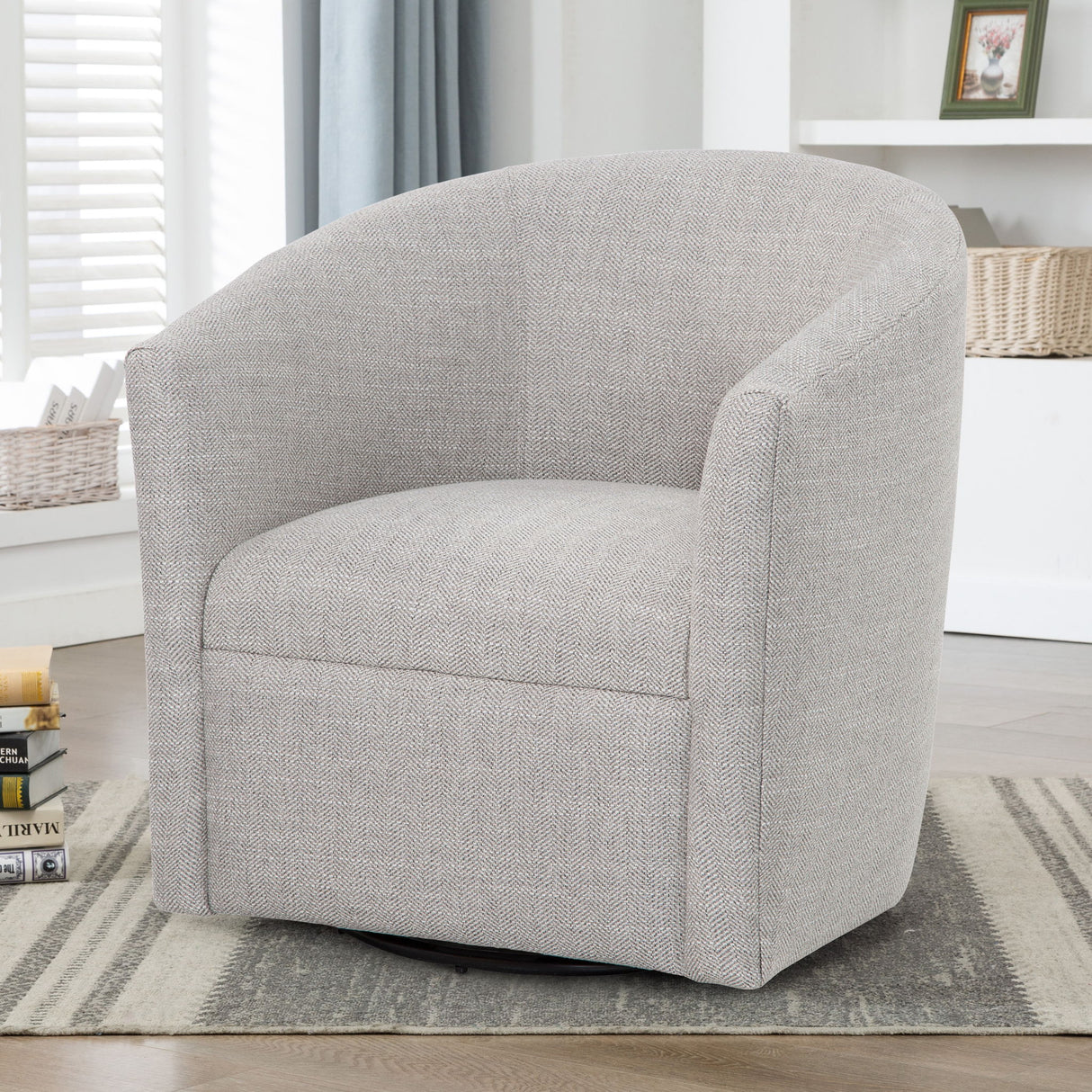 Lainey - Swivel Barrel Chair With 360 Degree Rotation