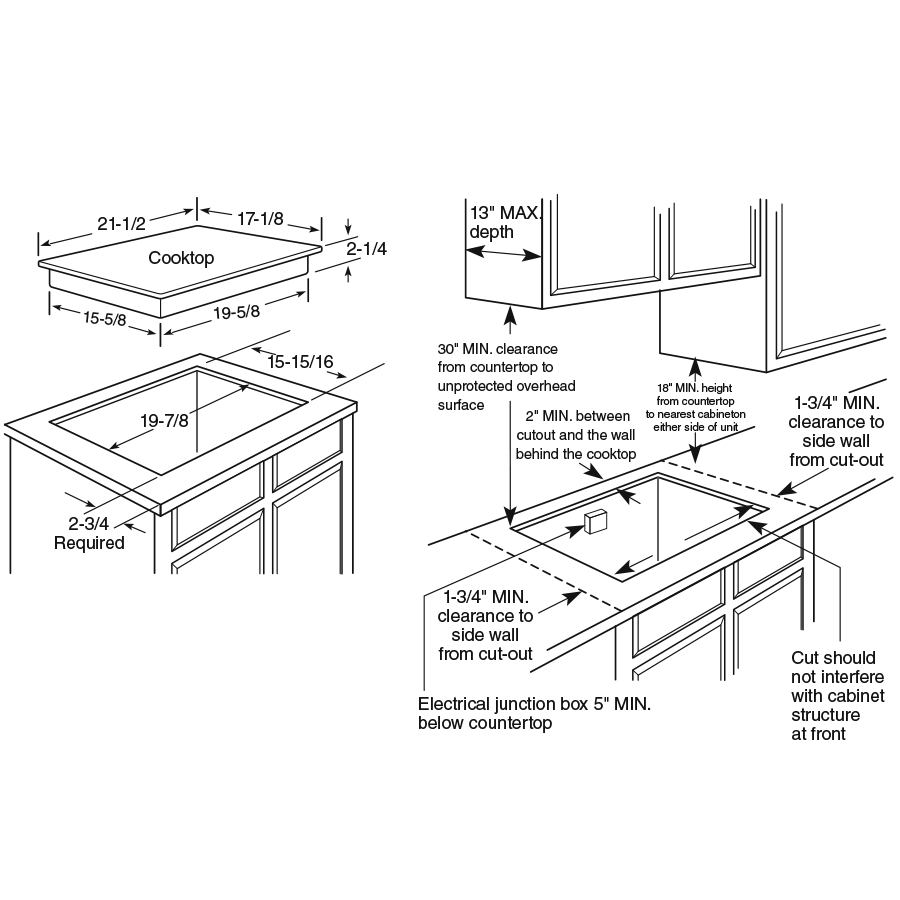GE JP3021DPBB - 21 in. 2-Burner Electric Radiant Cooktop with Simmer Burner - Black