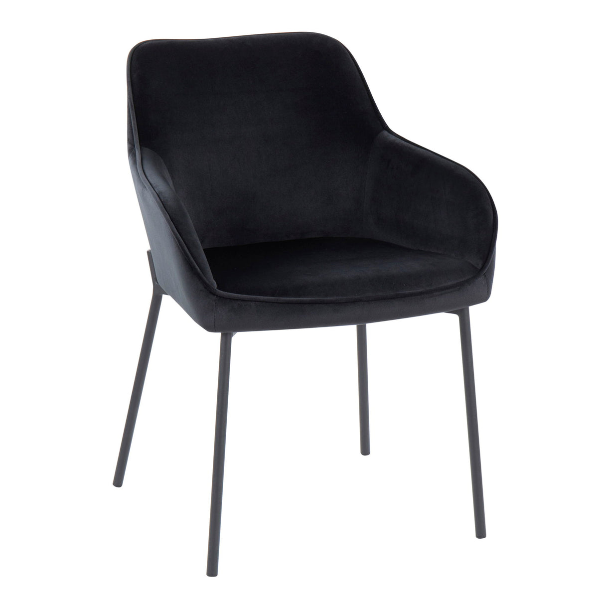Daniella - Dining Chair - Black Steel And Black Velvet (Set of 2)