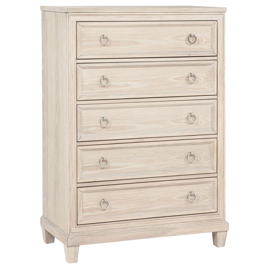 Pembroke - 5-Drawer Chest Of Drawers - Washed Oak