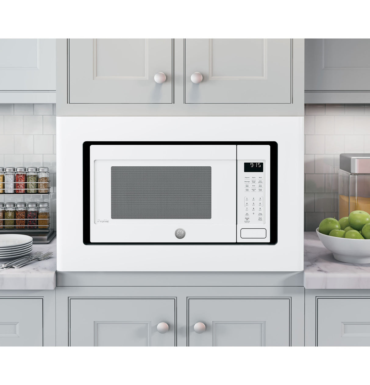 GE Profile JX9152DJWW 27 Inch Built-In Microwave Trim Kit White alternate view