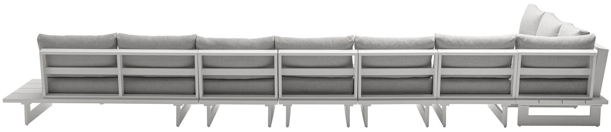 Maldives - 7 Piece Water Resistant Outdoor Patio Modular Sectional With White Base