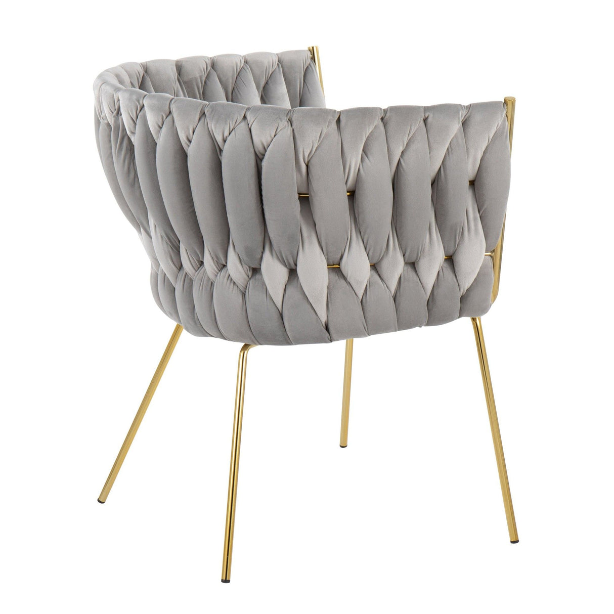 Braided Renee - Renee Braided Glam Chair - Gold Metal And Silver Velvet