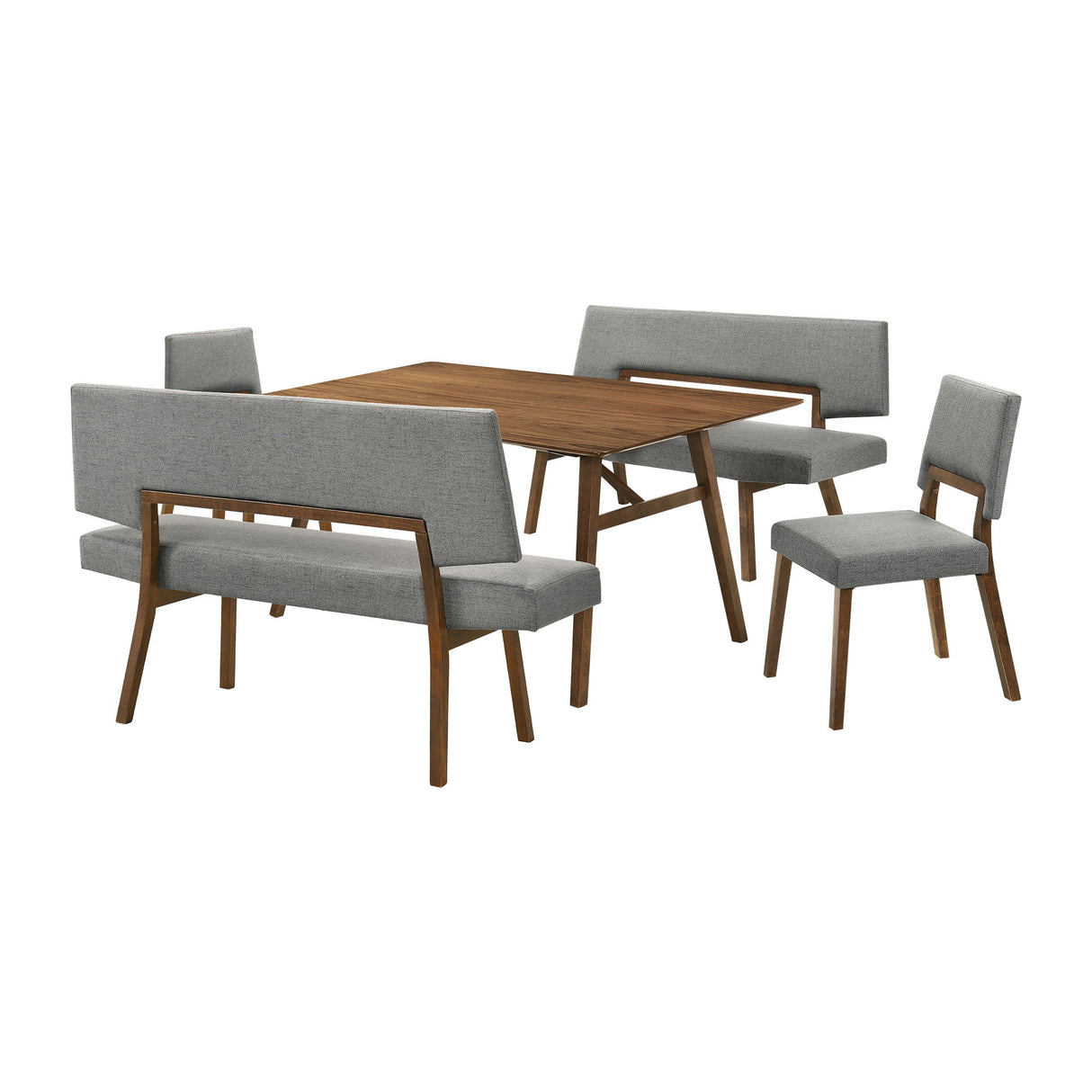 Channell - Walnut Wood Dining Table Set