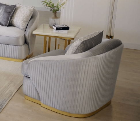 HD-7008 - Chair - Gray / Gold