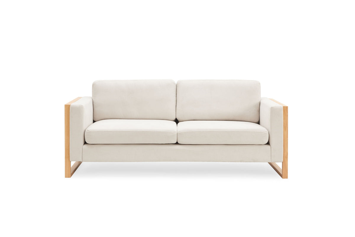 Modern Sofa With Solid Wood Legs, 3 Seater