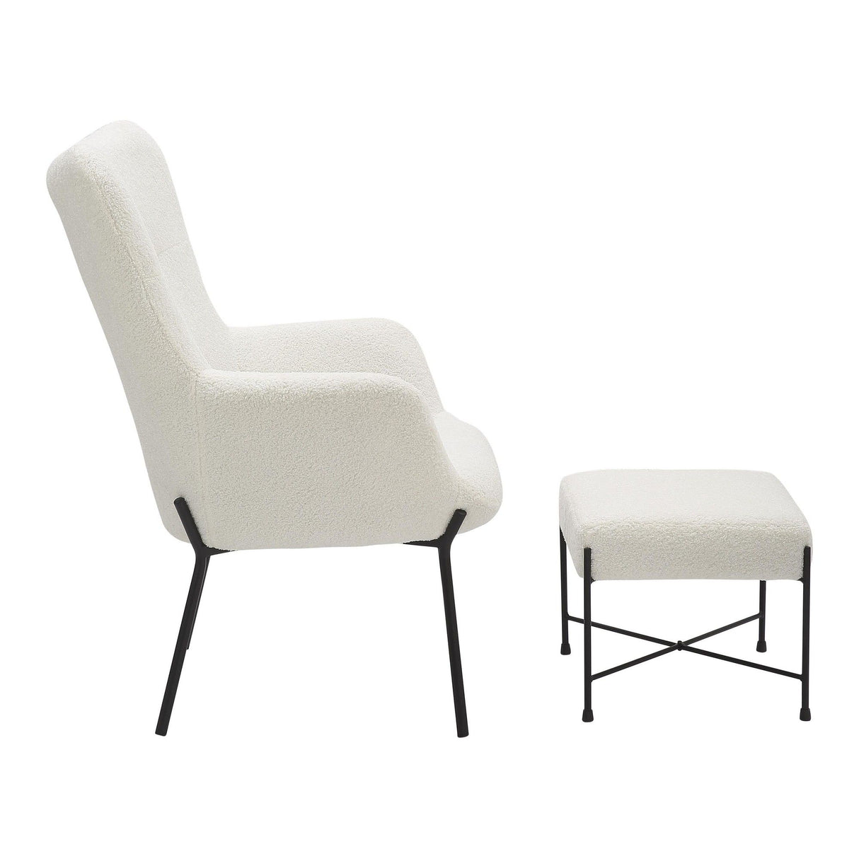 Izzy - Industrial Lounge Chair And Ottoman Set