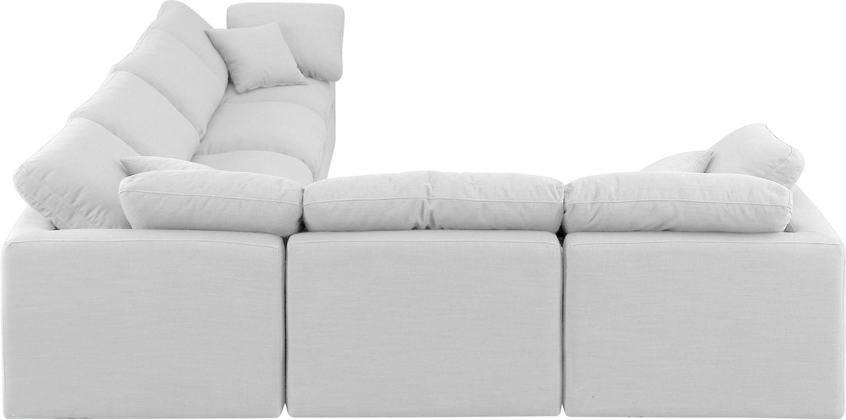 Indulge - Linen 6 Piece Modular Corner Sectional - White