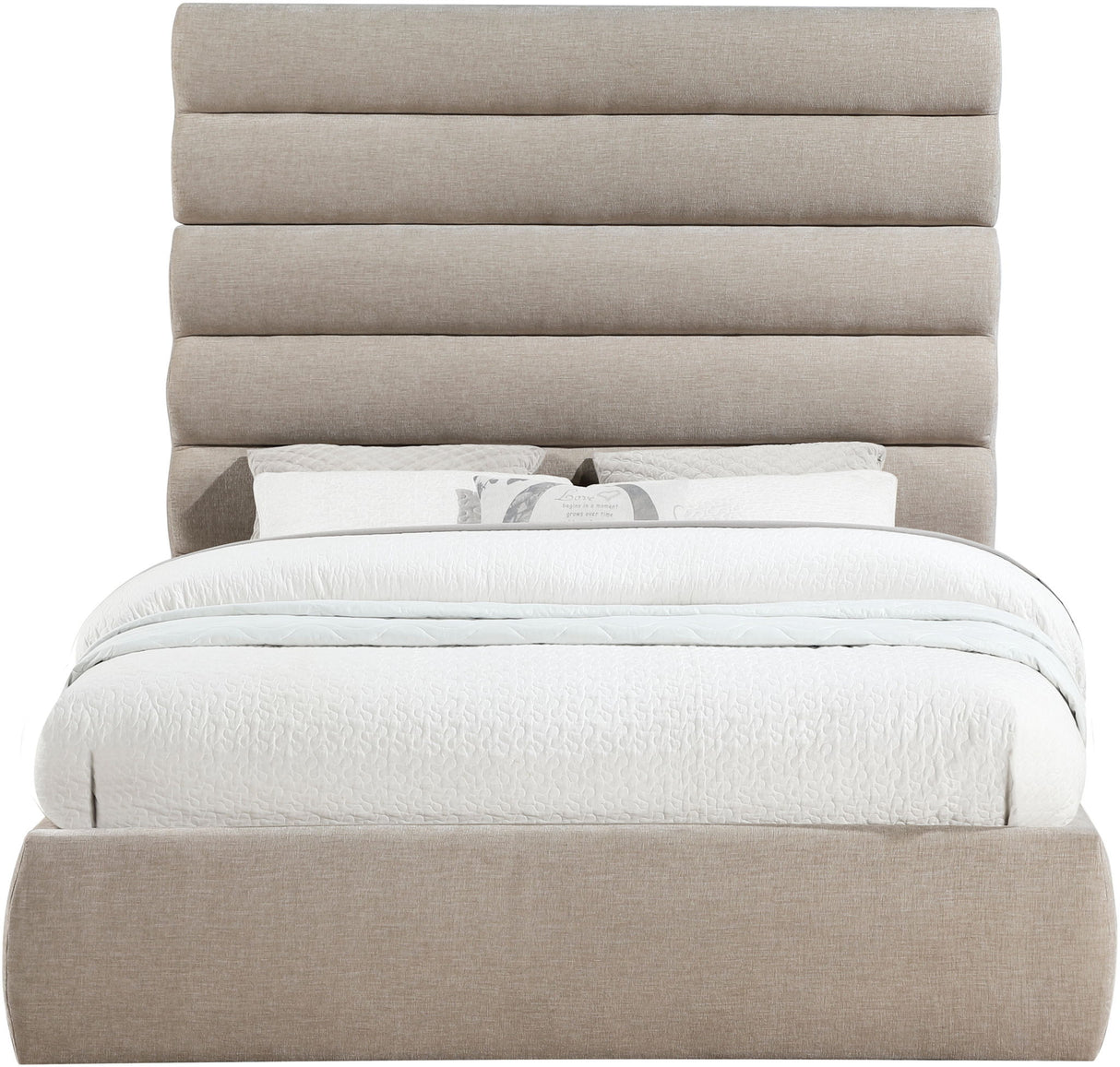 Adam - Chenille Fabric Bed With 70.5" Headboard