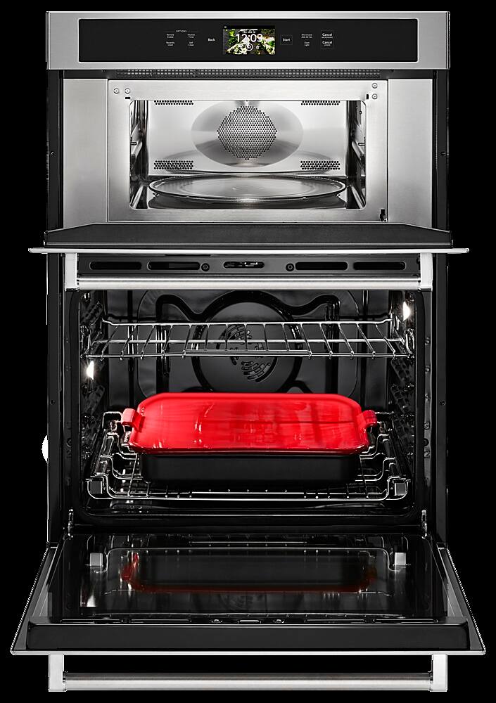 KitchenAid KOCE900HSS combination wall oven angle