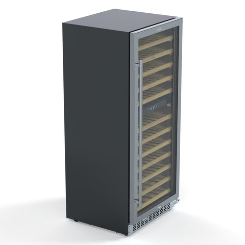 23 in. Dual Zone, Full Glass Door, Wine Cooler Refrigerator, Freestanding or Built-In Unit, 9.7 cu ft. KM-CW92DZ-SS.