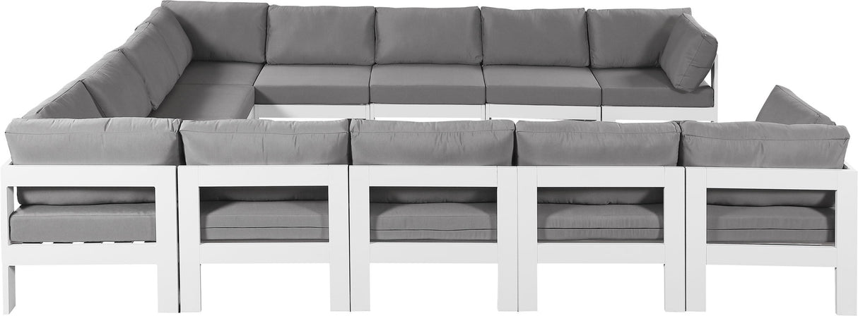 Nizuc - Outdoor Patio 12 Piece Modular Sectional With White Frame