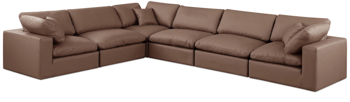 Comfy - 6 Piece Faux Leather Modular Corner Sectional
