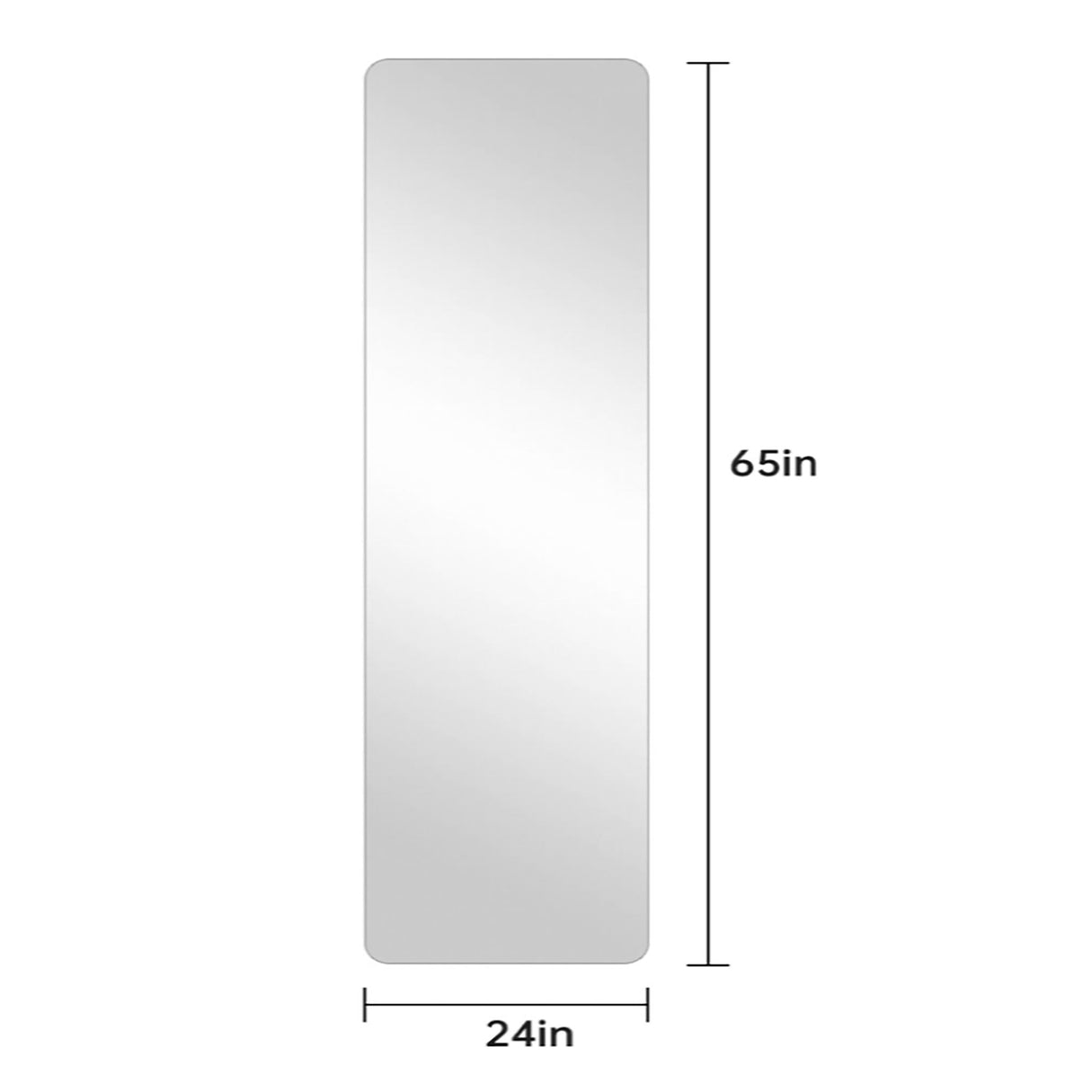 Full Body Round Corner Mirror For Living Room Bedroom Cloakroom High Quality 5Mm Explosion Proof Glass - Silver / Clear