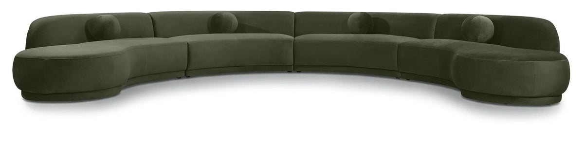 Avra - 189" Velvet Performance Fabric Upholstered Sectional