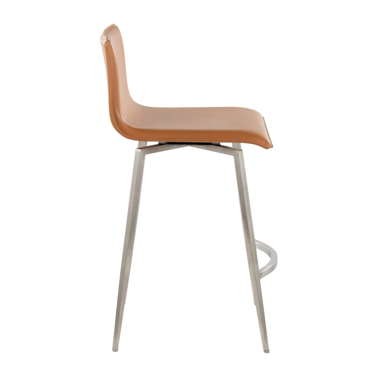 Mason - 26" Upholstered Fixed-Height Counter Stool With Swivel (Set of 2) - Stainless Steel