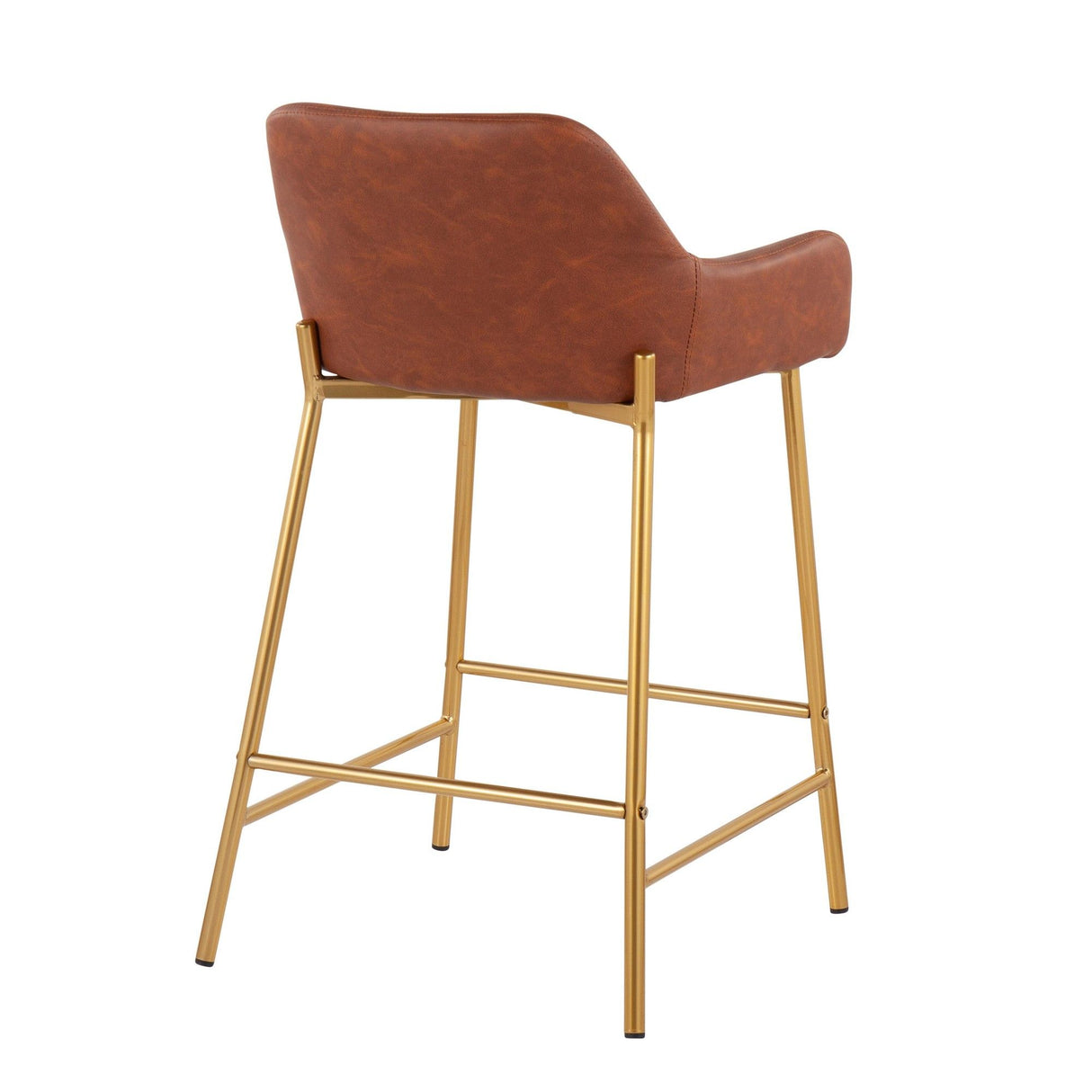 Daniella - Fixed-Height Counter Stool With Gold Frame (Set of 2)