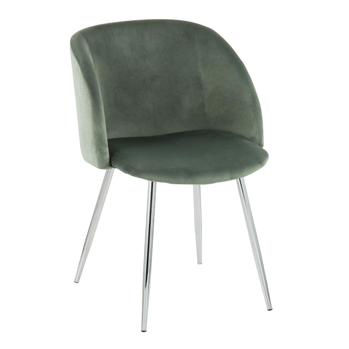 Fran - Chair - Chrome And Sage Green Velvet (Set of 2)