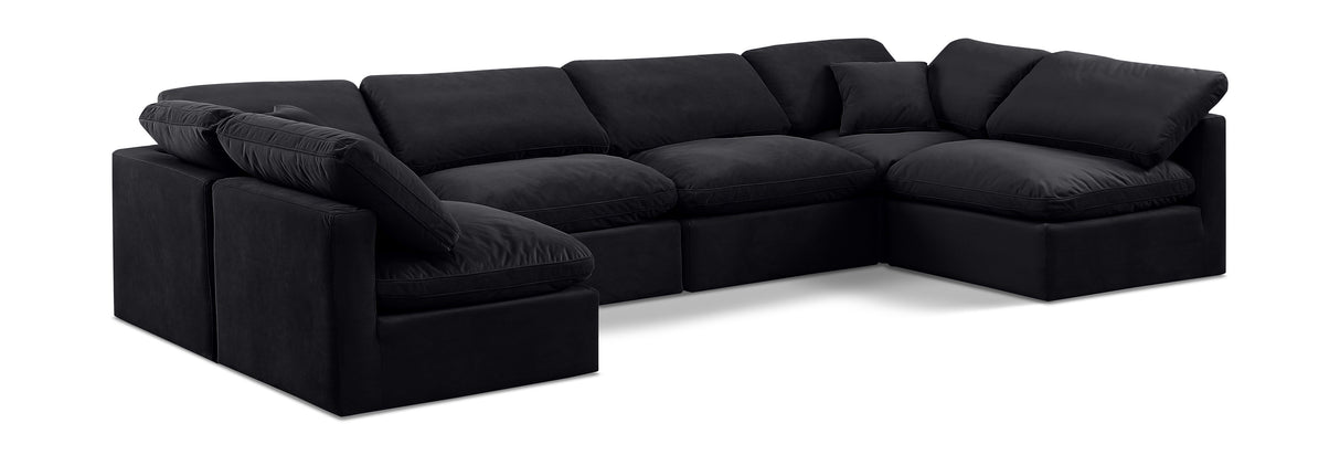 Indulge - Velvet 6 Piece Modular U-Shaped Sectional