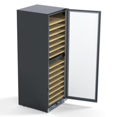 23 in. Dual Zone, Full Glass Door, Wine Cooler Refrigerator, Freestanding or Built-In Unit, 15.1 cu ft. KM-CW155DZ-SS