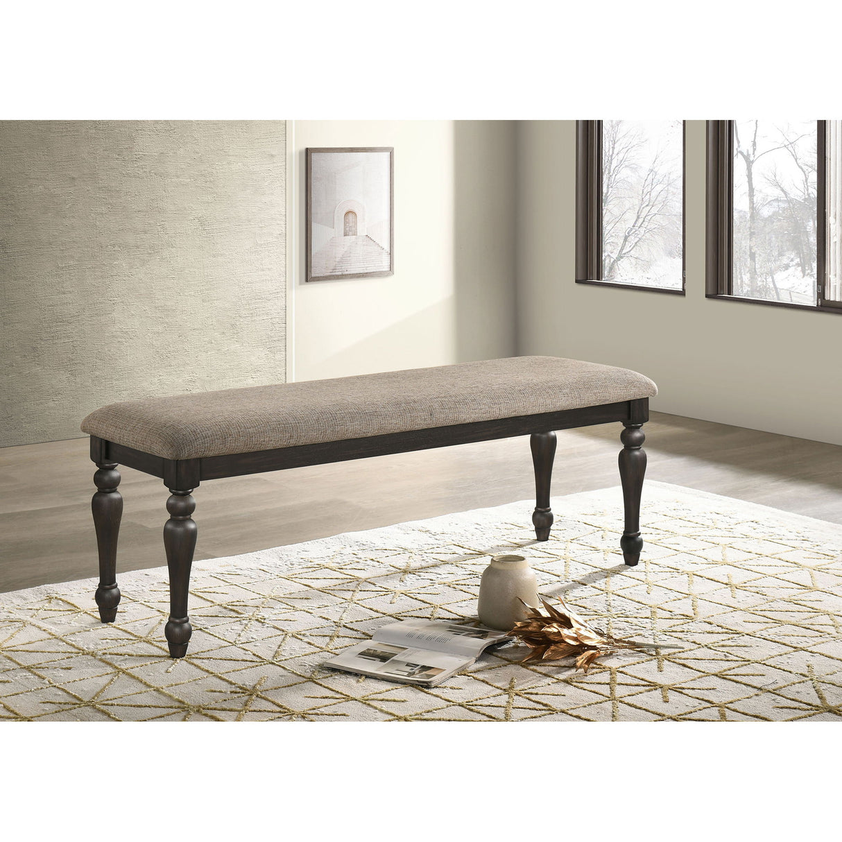 Kavita - Upholstered Dining Bench - Charcoal