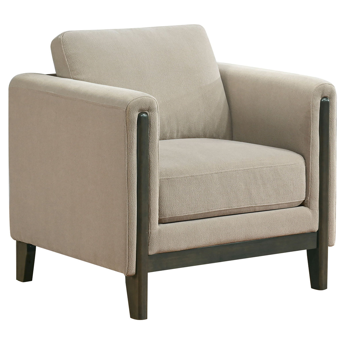 Fisher - Upholstered Panel Arm Accent Chair - Taupe