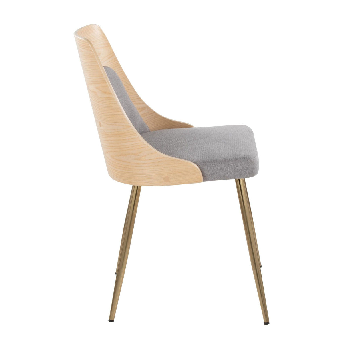 Anabelle - Dining / Accent Chair (Set of 2) - Gold Metal, Natural Wood