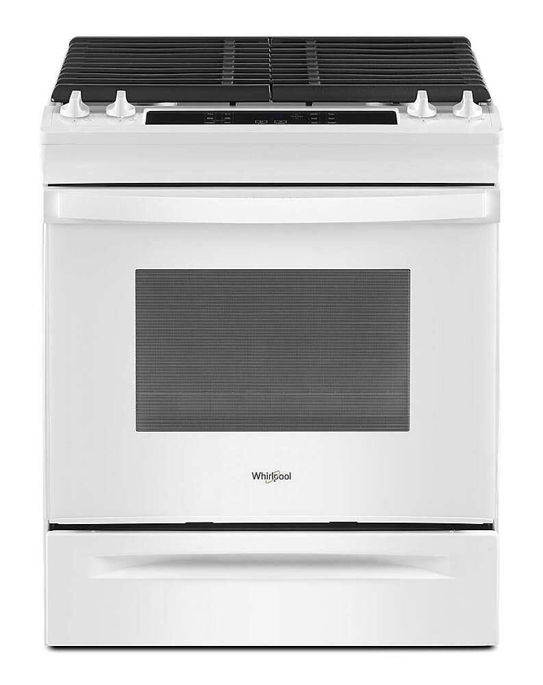 Whirlpool WEG515S0LW white gas range front view
