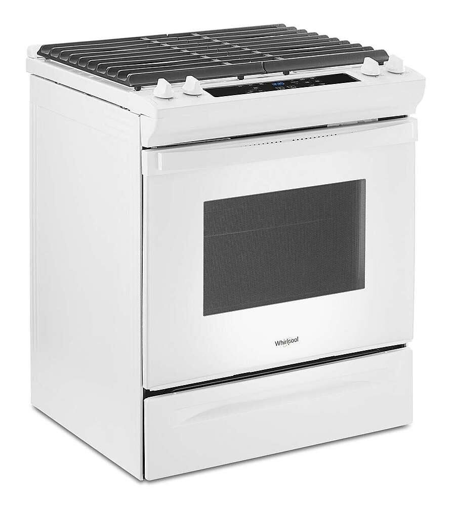 Whirlpool WEG515S0LW white gas range angle