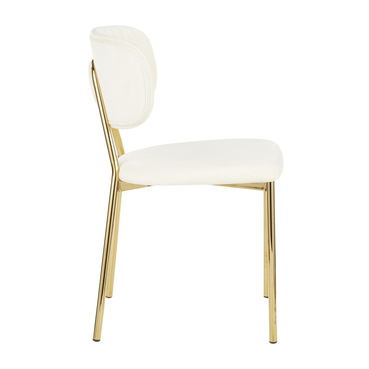 Bouton - Contemporary/Glam Chair (Set of 2) - Gold Metal Legs