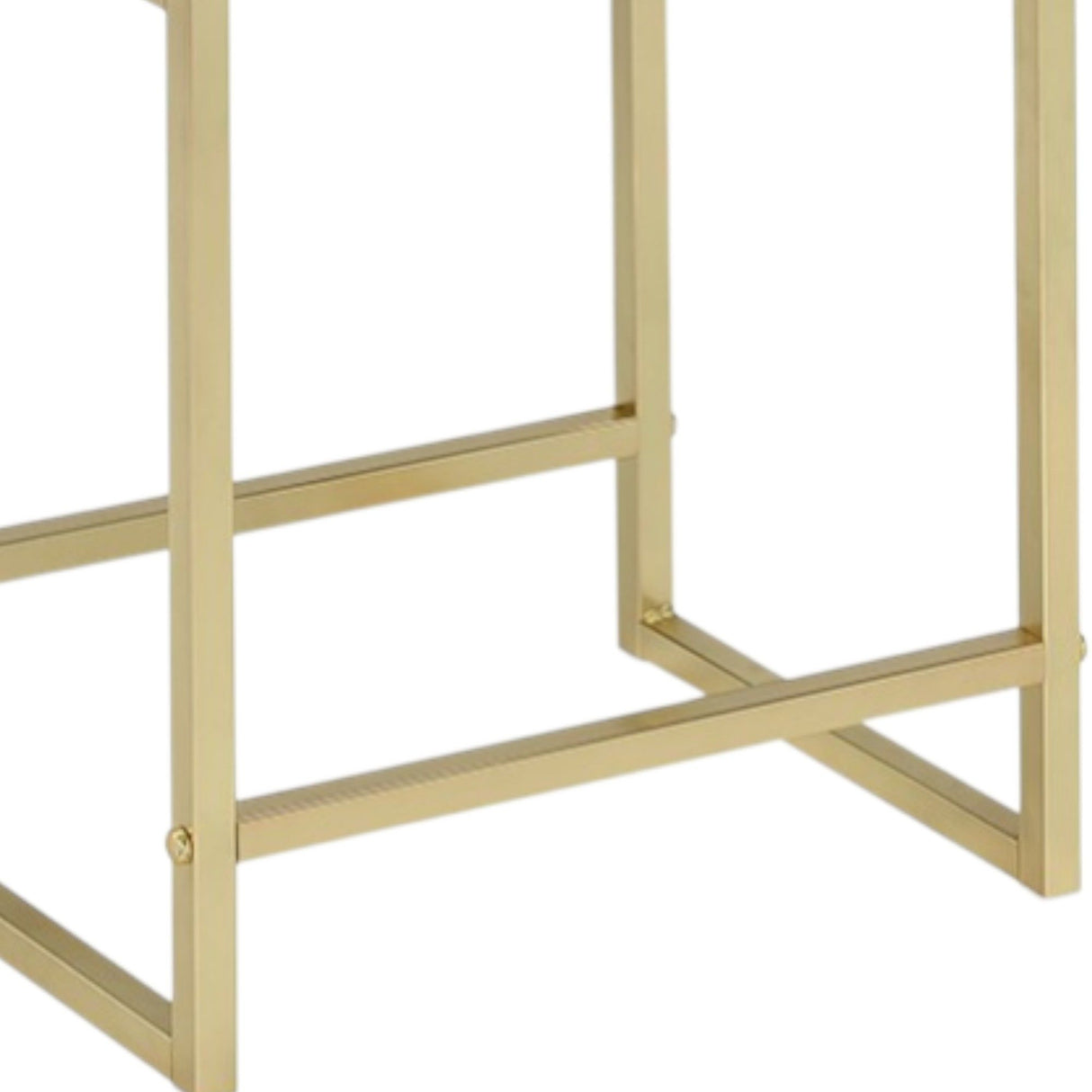 Coleen - Accent Table - White / Brass