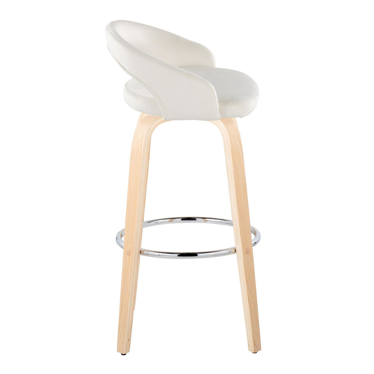 Grotto - 30" Upholstered Fixed-Height Barstool (Set of 2) - Natural Wood