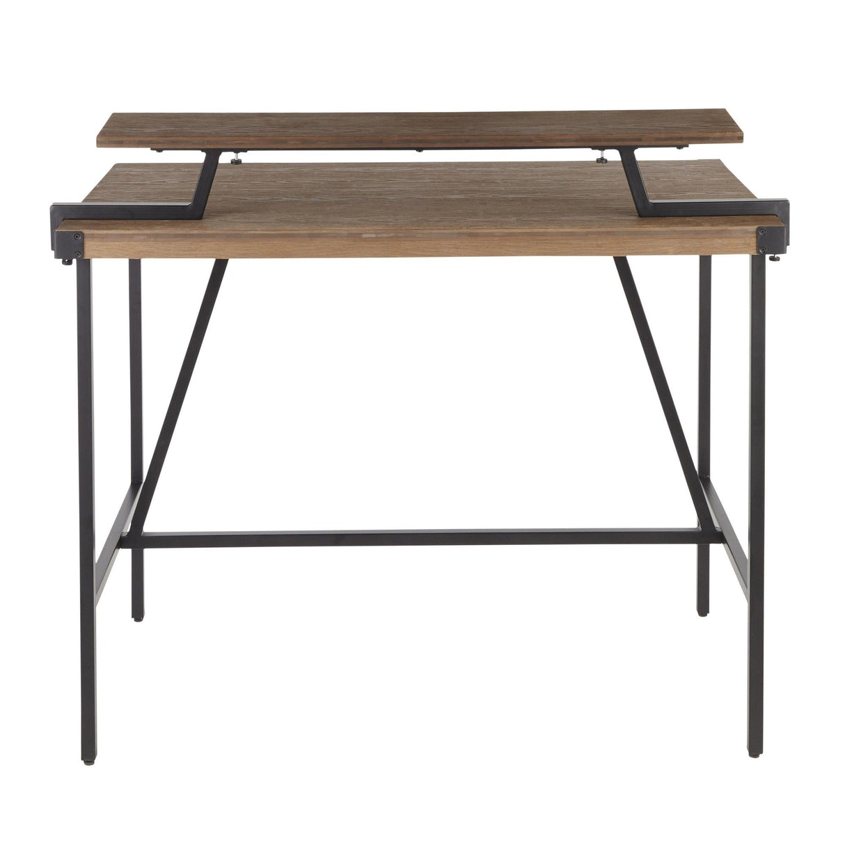Gia - Industrial Counter Table - Wood-Pressed Grain Bamboo Top