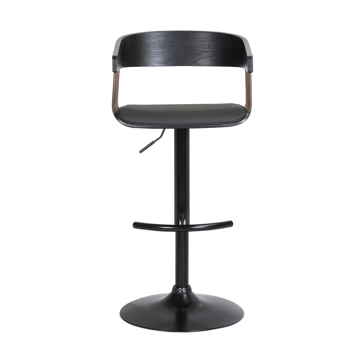 Larisa - Adjustable Black Bar Stool - Black / Golden Bronze
